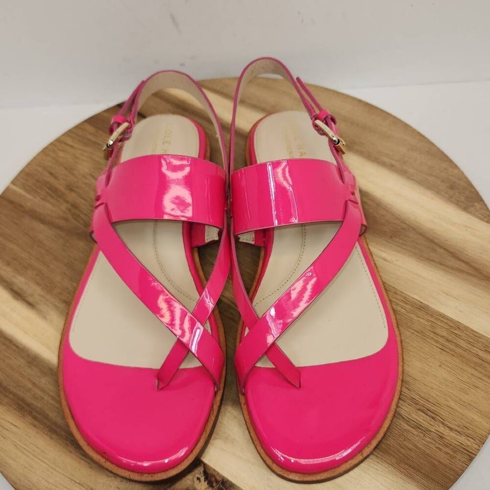 Cole Haan Anica Sandal Hot Pink Patent Leather Women's Size 7B - Picture 3 of 11